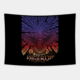 Black Tee - Owl Spirit Animal - Worm's Eye View Tapestry