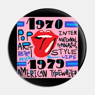 retro typographic style, rips Pin