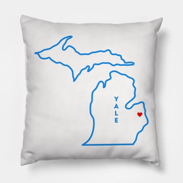 Yale MI Love (Blue) Pillow by TorrezvilleTees