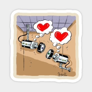 Happy Valentines CCTV cameras. A funny gift for Valentines. Magnet