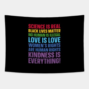 Science is Real Black Lives Matter Love Is Love Equality Tapestry