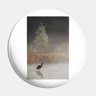 Morning Solitude - Blue Heron Pin