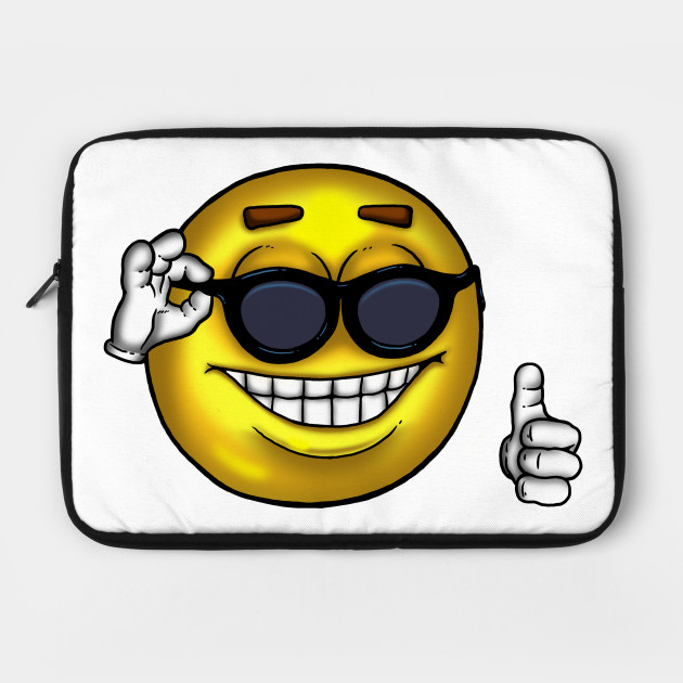 Sunglasses Thumbs Up Meme Emoji Laptop Case Teepublic