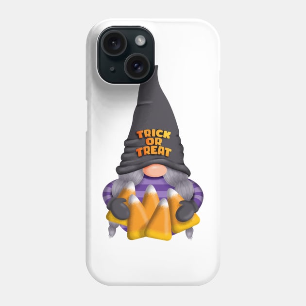 Gnome with Candy Corn - Trick or Treat Phone Case by Kylie Paul