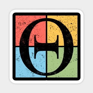 Theta Pop Art Design - Greek Letter Symbol Art Magnet