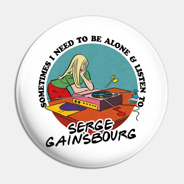 Serge Gainsbourg / 60s Rock Obsessive Fan Gift Pin by DankFutura