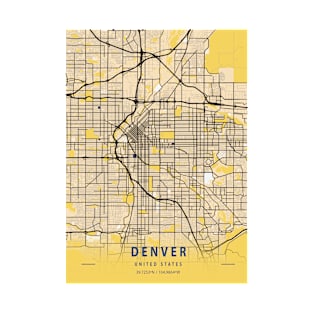 Denver - United States Yellow City Map T-Shirt