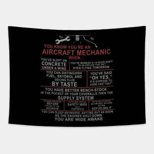 You Know You're an Aircraft Mechanic When.. Funny A&P Tapestry