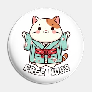 Free hugs Neko Kimono cat Pin