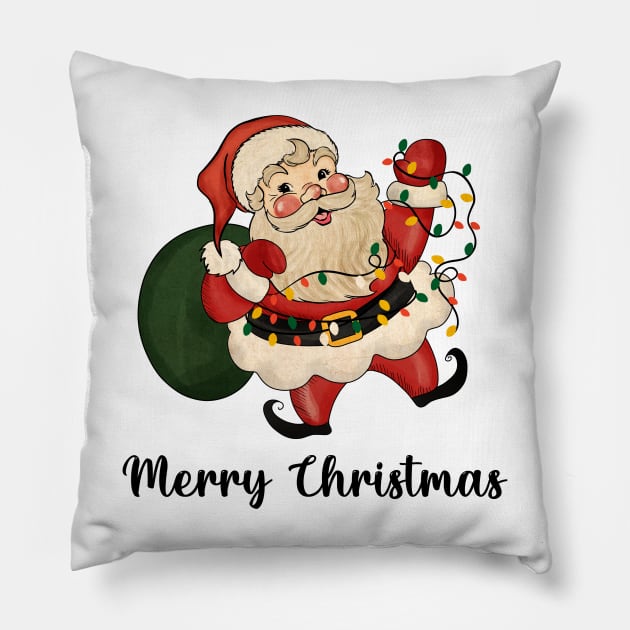 Merry Christmas, Vintage Santa Pillow by Bam-the-25th