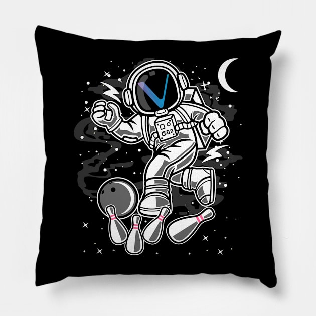 Astronaut Bowling Vechain VET Coin To The Moon Crypto Token Cryptocurrency Blockchain Wallet Birthday Gift For Men Women Kids Pillow by Thingking About