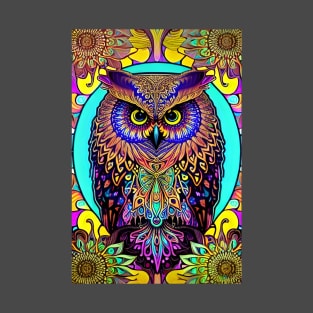 Owl Trippy Hippie Vibes 16 T-Shirt