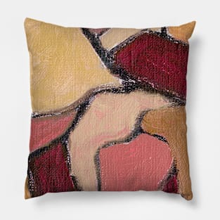 Rose Beige Wine Red Abstract Art Pillow