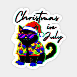 Glitch Cat Christmas in July Magnet