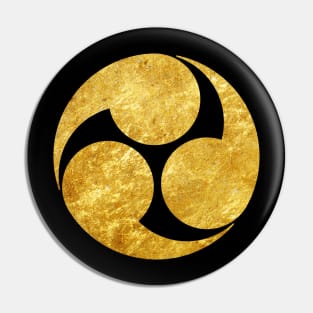 Kobayakawa Mon Japanese clan faux gold Pin