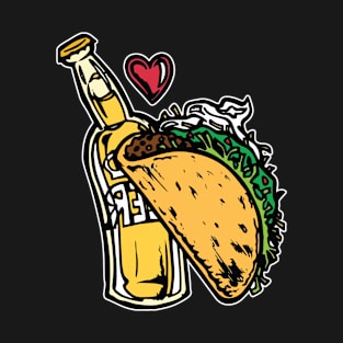 Tacos Funny Cute Taco Lover Cool Mexican Beer T-Shirt