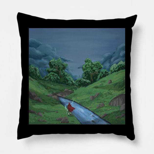 waiting for something big Pillow by Lumintu Merch