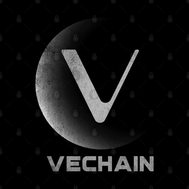 Vintage Vechain VET Coin To The Moon Crypto Token Cryptocurrency Blockchain Wallet Birthday Gift For Men Women Kids by Thingking About