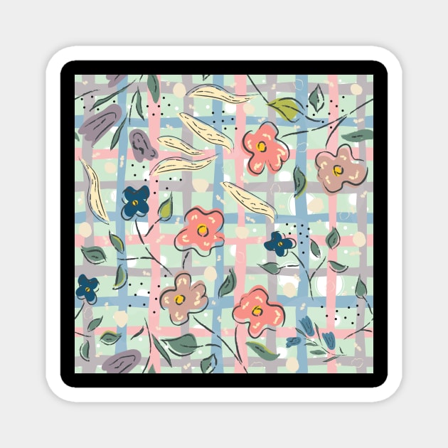 Floral Pattern Magnet by Kristina Stellar Scandinavian Land