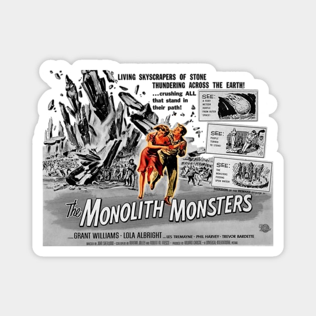 The Monolith Monsters Black & White variant Magnet by Invasion of the Remake