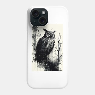 Owl Ink Painting Phone Case