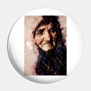 Old lady portrait Pin