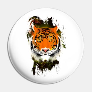 Golden Colorful Jungle wild Tiger Pin