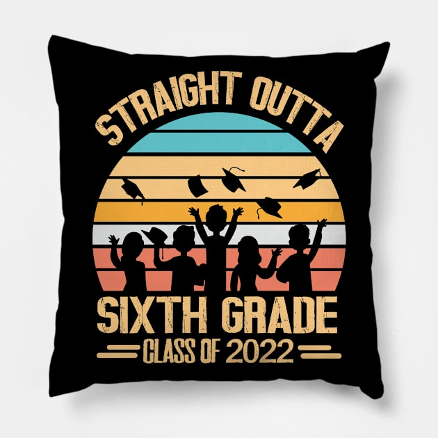 Straight Outta Sixth Grade Class Of 2022 Day Senior Student Pillow by melanieteofila