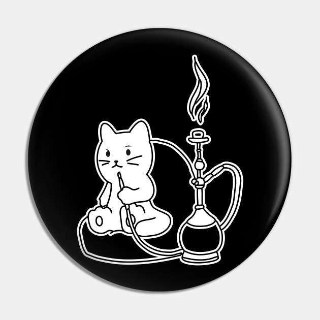 Boss Cat With a Hookah Kitty Hold a Shisha Hookah Pin TeePublic