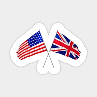 uk, usa flags crossed Magnet