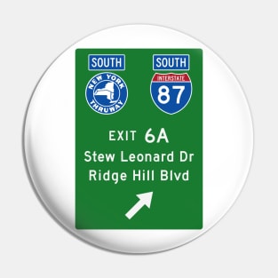 New York Thruway Southbound Exit 6A: Stew Leonard Drive Pin