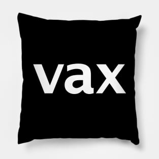 Vax Text in White Minimal Typography Pillow