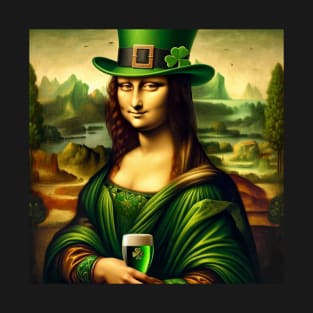 Mona Lisa's Irish Charm: St. Patrick's Day Celebration T-Shirt