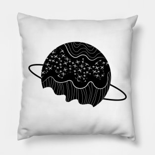 Flowing B&W Planet Pillow