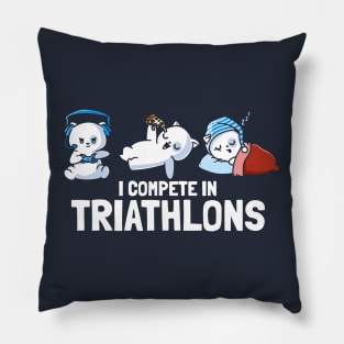 I Compete In Triathlons Gaming Pizza Sleep Pillow