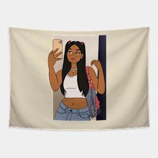 Black Woman Cartoon Collection Tapestry