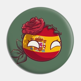 Spain Rose Flower Polandball Pin