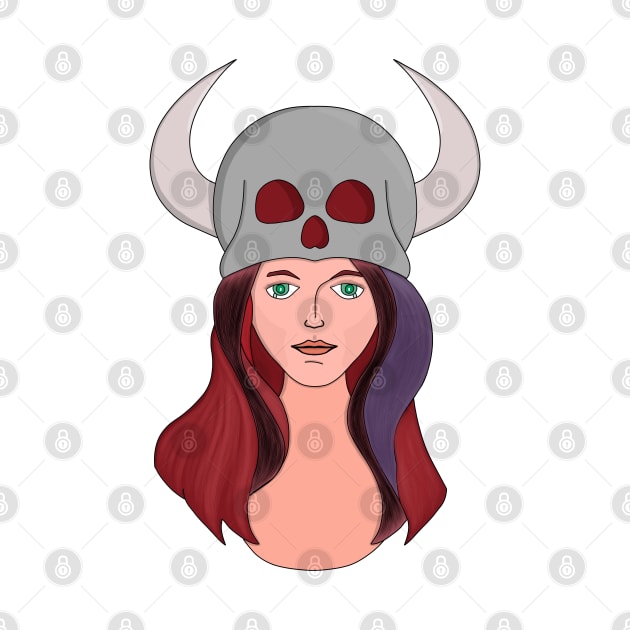 Woman Wearing a Skull With Horns by DiegoCarvalho