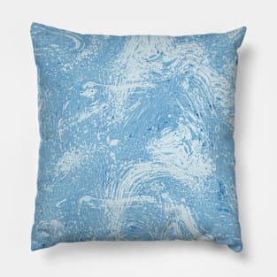 Pocket - Abstract Dripping Painting Blue Pillow