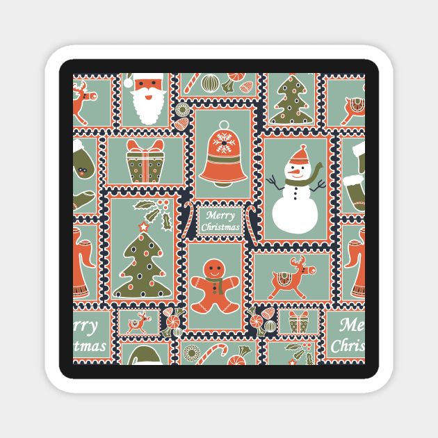 Christmas stamps 2022 Magnet by sarakaquabubble