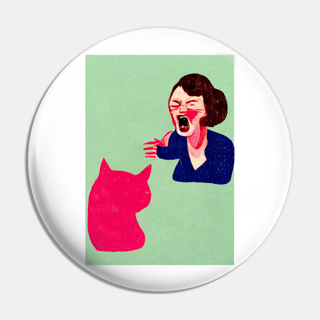 Woman Yelling At Cat Meme Retro Poster Vintage Art Illustration Wall