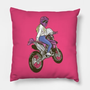 Dirtbike Girl Pillow