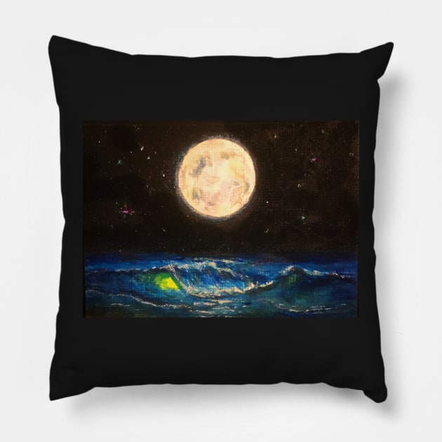 low moon tide Pillow by gforall