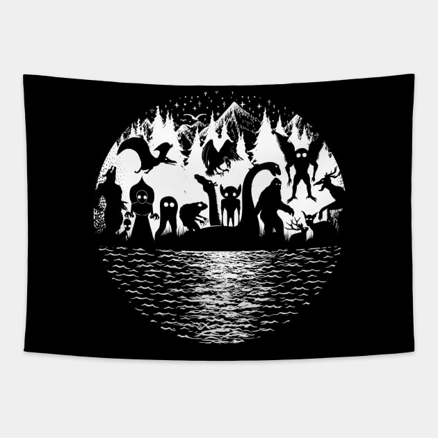 Funny Cryptid Tapestry by Tesszero