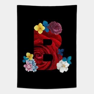 Floral Letter B Tapestry