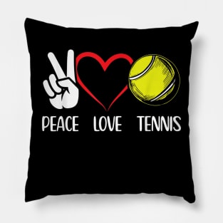 Peace Love Tennis Cute Design for men Women Teen Little Girl Pillow