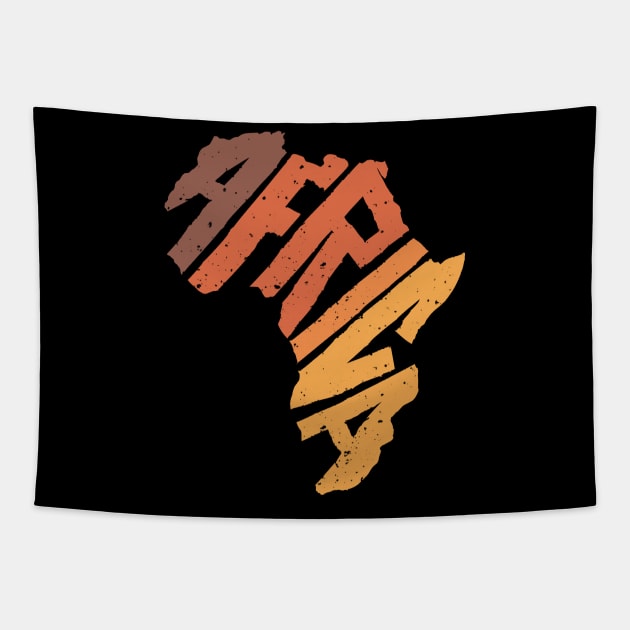 Africa Continent Letter Safari Sunset T-Shirt | African Culture Pride | Embrace your Spirit of Adventure | Your Next Outdoor Expedition Tapestry by BraaiNinja