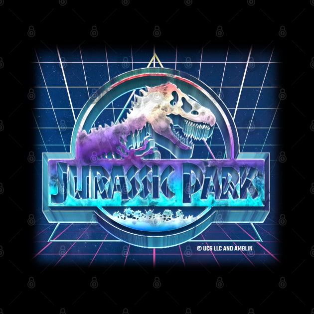 Retro Park 80's Metallic 3D Dinosaur Style by Jurassic Merch