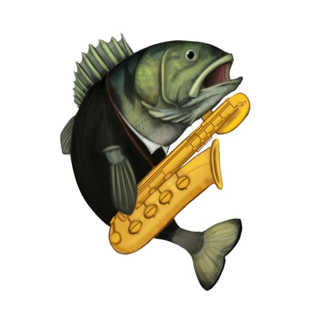 Largemouth Bass Baritone Saxophone by JHeavenor