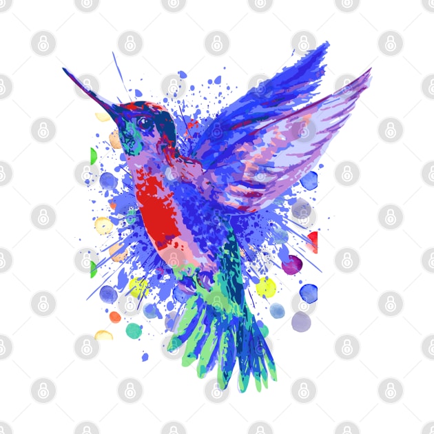 Colibri - hummingbird bird - water colors by BabyYodaSticker